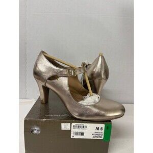 Giani Bernini Women's Velmah Platino Gold Memory Foam Mary Jane Pumps Sz 9 Wide